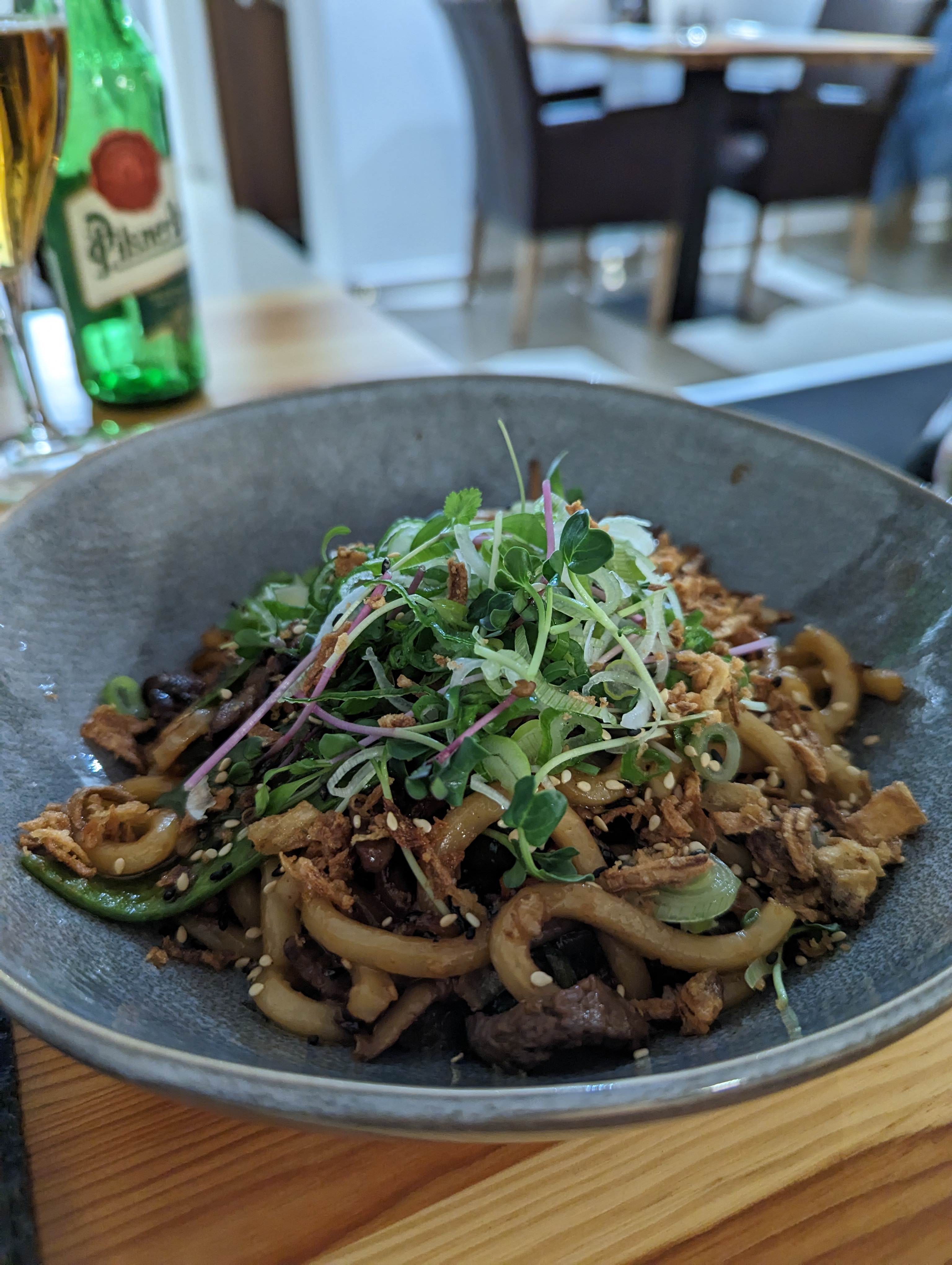 Udon rezance s hovädzím